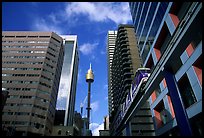 Monorail train ramp in downtown. Sydney, New South Wales, Australia (color)