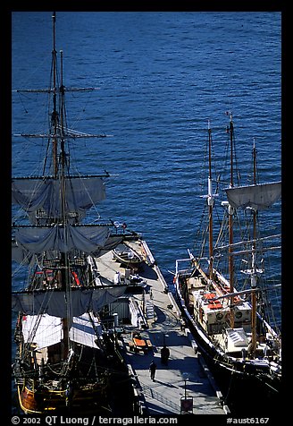 Historic Sailboats in harbour. Sydney, New South Wales, Australia (color)