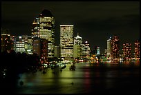Brisbane reflected in the river at night. Brisbane, Queensland, Australia (color)