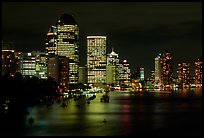 Brisbane reflected in the river at night. Brisbane, Queensland, Australia