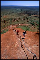 Ascending Ayers Rock. Uluru-Kata Tjuta National Park, Northern Territories, Australia