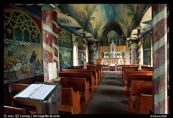 Inside Saint Benedict Catholic Church (Painted Church), South Kona. Big Island, Hawaii, USA