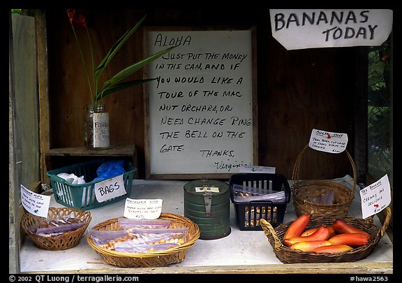 Self-serve local produce stand. Big Island, Hawaii, USA