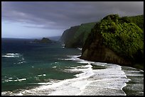 North shore coast from Polulu Valley overlook. Big Island, Hawaii, USA