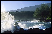 Crashing wave, Keanae Peninsula. Maui, Hawaii, USA