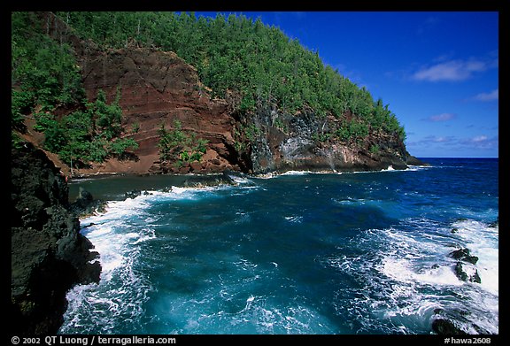 Red sand beach in Hana. Maui, Hawaii, USA (color)