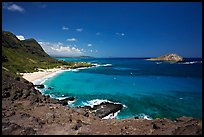 Makapuu Beach and Rabbit Island. Oahu island, Hawaii, USA (color)