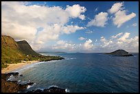 Makapuu Beach and offshore islands, early morning. Oahu island, Hawaii, USA