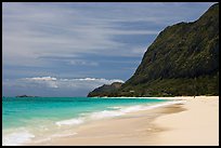 Waimanalo Beach and pali. Oahu island, Hawaii, USA