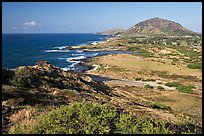 Sandy Beach and Koko crater, morning. Oahu island, Hawaii, USA