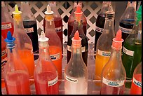 Variety of sirup flavors used in shave ice. Waikiki, Honolulu, Oahu island, Hawaii, USA ( color)