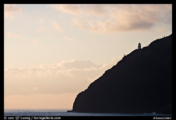 Makapuu head lighthouse, sunrise. Oahu island, Hawaii, USA