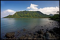 Kahana Bay, afternoon. Oahu island, Hawaii, USA ( color)