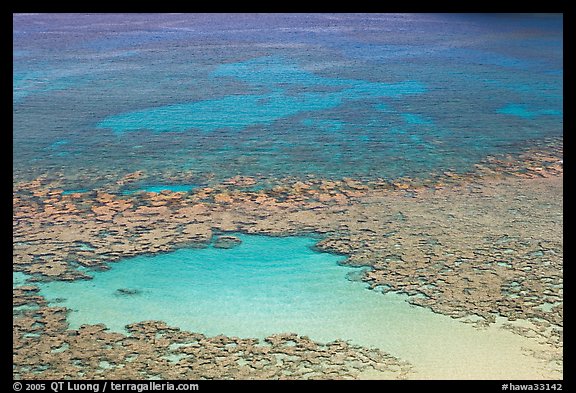 Reefs and sandy pools of  Hanauma Bay. Oahu island, Hawaii, USA (color)