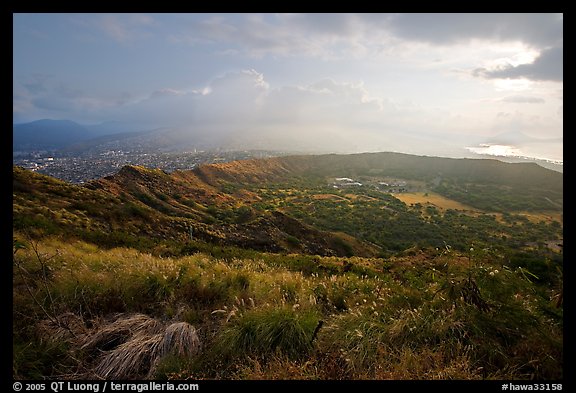 Diamond Head crater, early morning. Oahu island, Hawaii, USA (color)