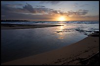 Mouth of the Wailua River, sunrise. Kauai island, Hawaii, USA