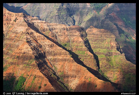 Ridges, Waimea Canyon, afternoon. Kauai island, Hawaii, USA