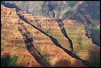 Ridges, Waimea Canyon, afternoon. Kauai island, Hawaii, USA (color)