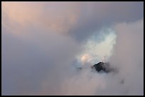 Hole in the clouds, Kalalau lookout, sunset. Kauai island, Hawaii, USA