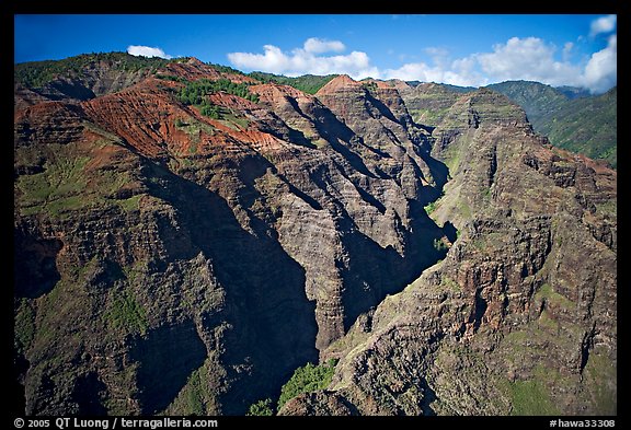 Aerial view of Waimea Canyon. Kauai island, Hawaii, USA