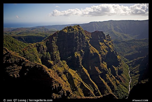 Aerial view of Waimea Canyon. Kauai island, Hawaii, USA