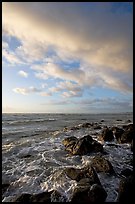 Boulders and ocean, Lydgate Park, sunrise. Kauai island, Hawaii, USA ( color)