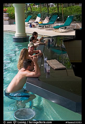 Swim-up bar, Princeville hotel. Kauai island, Hawaii, USA