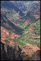 Shadows across Waimea Canyon, afternoon. Kauai island, Hawaii, USA ( color)