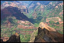 Shadows across Waimea Canyon, afternoon. Kauai island, Hawaii, USA ( color)