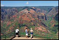 Tourists,  Waimea Canyon lookout. Kauai island, Hawaii, USA