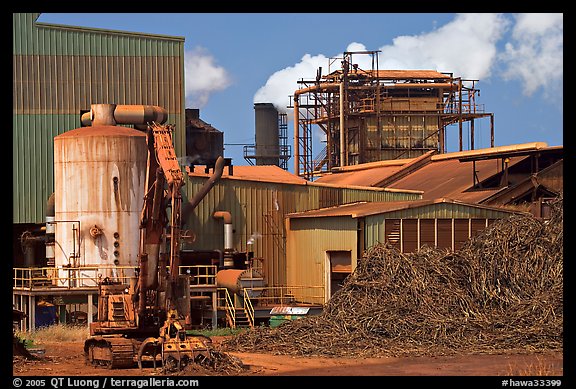 Sugar cane factory. Kauai island, Hawaii, USA (color)