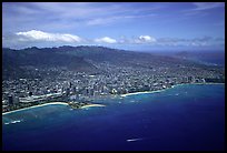 Aerial view. Waikiki, Honolulu, Oahu island, Hawaii, USA (color)