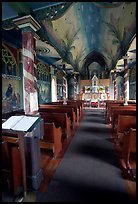 Interior of Saint Benedict Catholic Church called Painted Church. Big Island, Hawaii, USA (color)