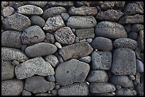 Detail of ancient hawaiian wall, Kaloko-Honokohau National Historical Park. Hawaii, USA ( color)