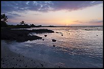 Sunset, Honokohau Beach, Kaloko-Honokohau National Historical Park. Hawaii, USA ( color)