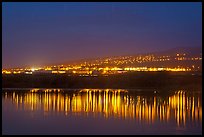 Lights reflected in Aimakapa Fishpond, Kaloko-Honokohau National Historical Park. Hawaii, USA ( color)