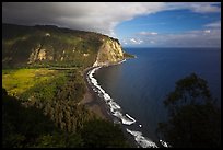 Waipio Valley and beach. Big Island, Hawaii, USA (color)