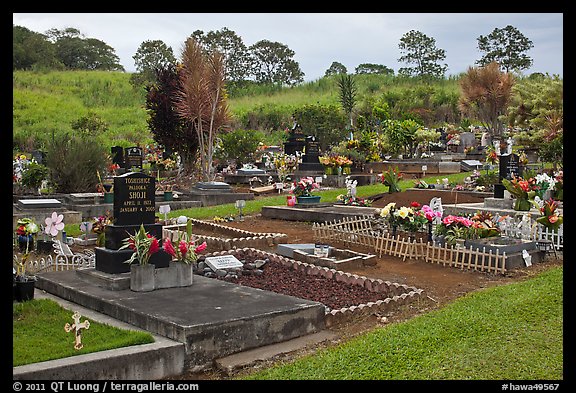 Hilo cemetery. Big Island, Hawaii, USA