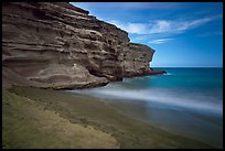 Papakolea Beach and cliff. Big Island, Hawaii, USA ( color)