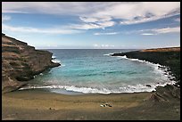 Couple on Papakolea green sand beach. Big Island, Hawaii, USA ( color)