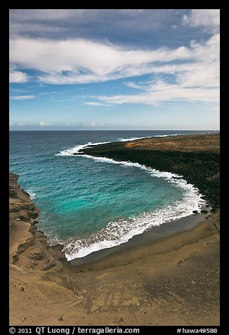 Green olivine sand beach. Big Island, Hawaii, USA