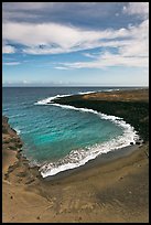 Green olivine sand beach. Big Island, Hawaii, USA