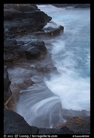 Volcanic rock and surf, South Point. Big Island, Hawaii, USA