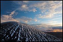 High altitude volcano with snow at sunset. Mauna Kea, Big Island, Hawaii, USA ( color)