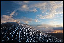 High altitude volcano with snow at sunset. Mauna Kea, Big Island, Hawaii, USA (color)