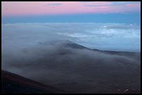 Sea of clouds and earth shadow. Mauna Kea, Big Island, Hawaii, USA ( color)