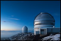 Observatories at dusk. Mauna Kea, Big Island, Hawaii, USA