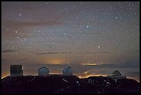 Mauna Kea observatories at night. Mauna Kea, Big Island, Hawaii, USA