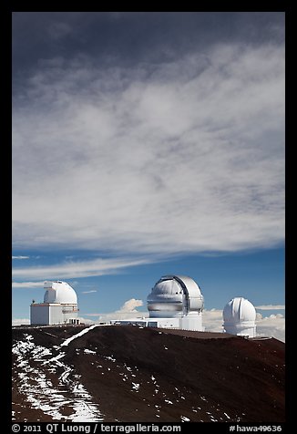 Summit observatories. Mauna Kea, Big Island, Hawaii, USA (color)