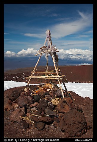 Altar on the summit. Mauna Kea, Big Island, Hawaii, USA